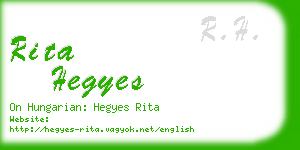 rita hegyes business card